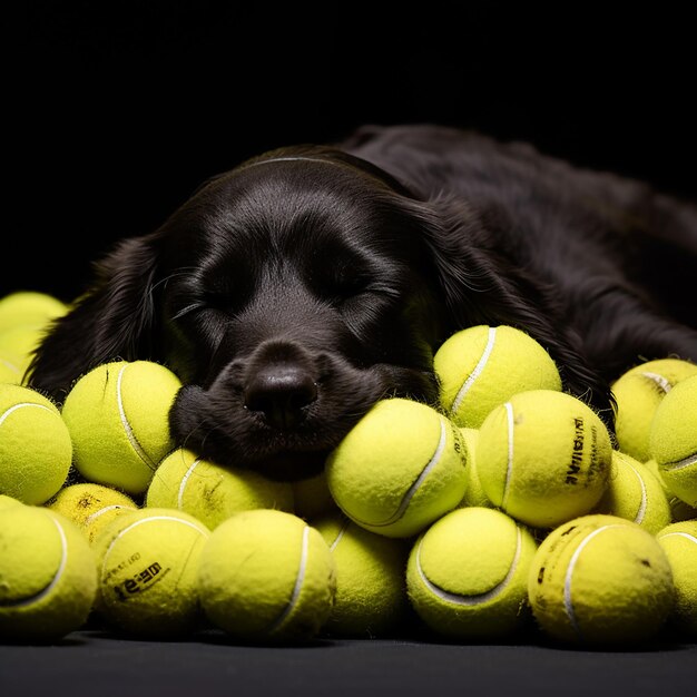 Dolce bambino animale sul campo da tennis sport