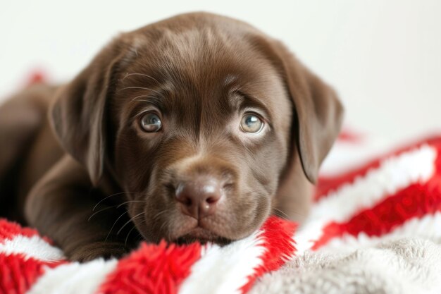 Dolce cucciolo di cioccolato con la bandiera americana che rappresenta l'assistenza e l'addestramento degli animali domestici