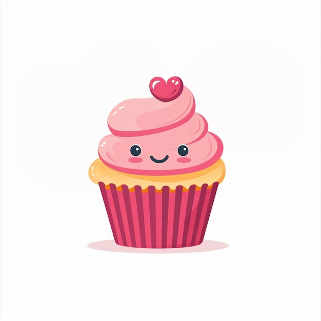 Dolce dolce cupcake con sorriso e occhi