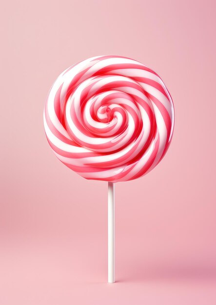 Dolce e gustoso lecca lecca rosa su sfondo rosa IA generativa