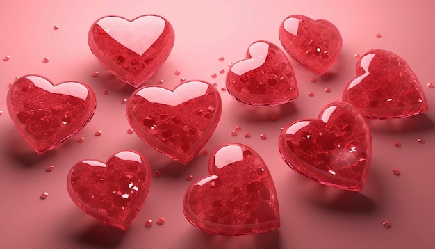 Dolce forma di cuore rosa per il giorno di San Valentino, il giorno della madre o l'anniversario del matrimonio Generative Ai
