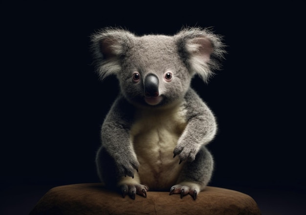 Dolce orso koala sullo sfondo scuro