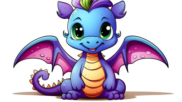 Dolce sfondo di cartone animato a colori pastello del drago