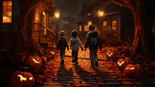 Dolcetti o trucchi per bambini di Halloween