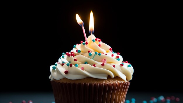 Dolcezza di celebrazione Torta di compleanno con candela realizzata alla perfezione