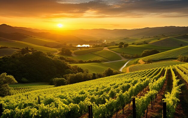 Dolci colline di abbondanti vigneti