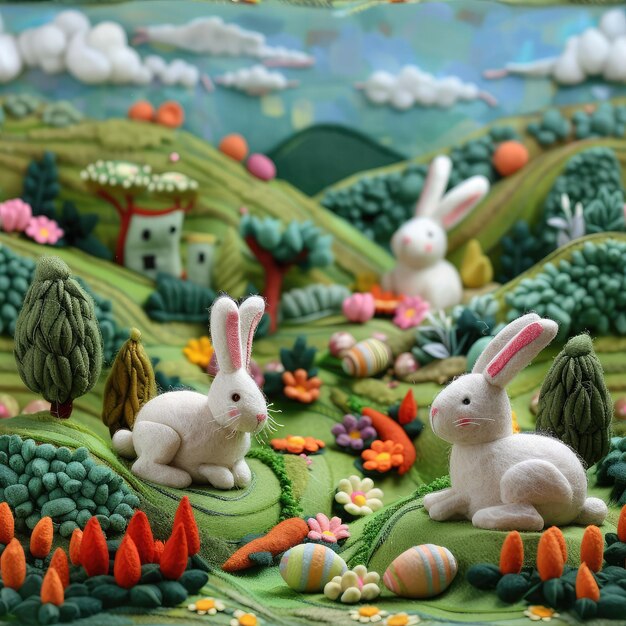 Dolci coniglietti di Pasqua in 3D in Green Valley