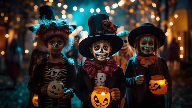 Dolci delizie di Halloween ricche di caramelle in uno splendore spettrale