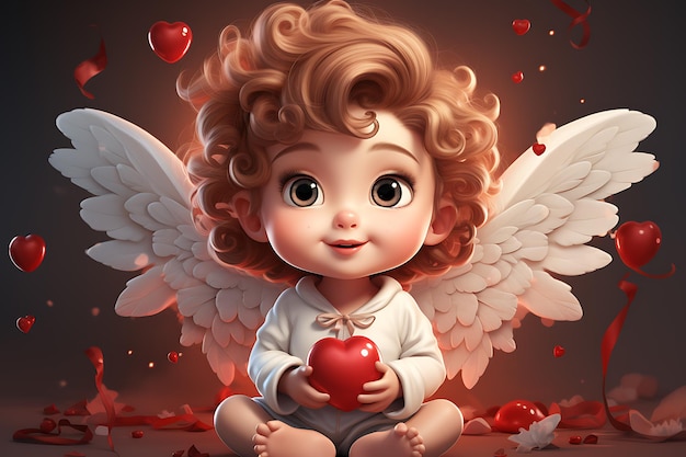 Dolci e adorabili bambini di Cupido Amur piccoli angeli generati dall'AI