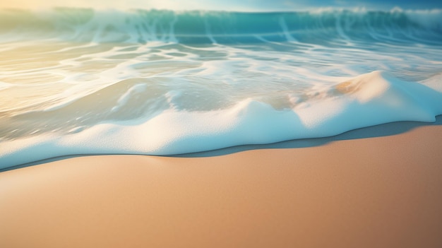 Dolci onde del mare sulla spiaggia sabbiosa