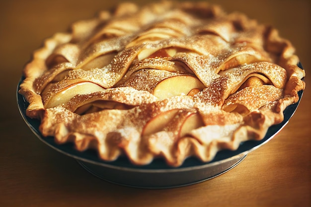 Dolci pasticcini torta di mele con tradizioni di frutta