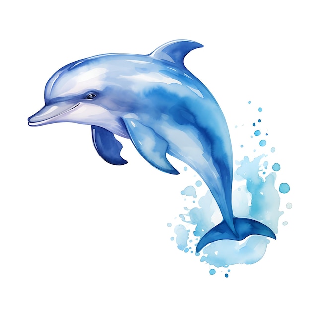 Dolfino acquerellato carino