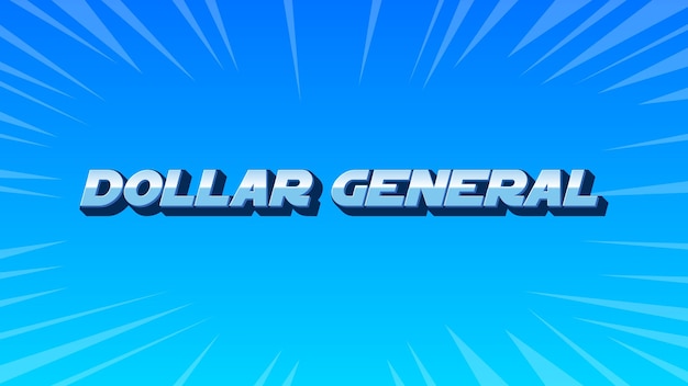 Dollaro generale 3D Testo blu