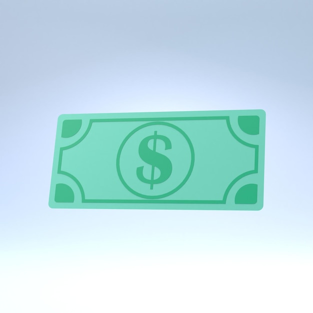 Dollaro su uno sfondo chiaro 3d rendering