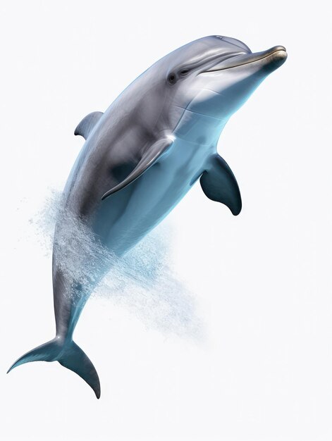 Dolphin Studio Shot Isolato su uno sfondo bianco chiaro Generative AI