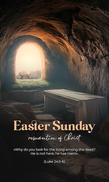 Domenica di Pasqua Resurrezione di Gesù Cristo nella Settimana Santa È risorto Tomba vuota