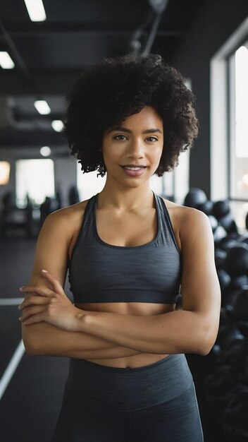 Donna afroamericana in palestra.