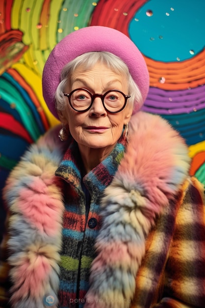 Donna anziana hipster