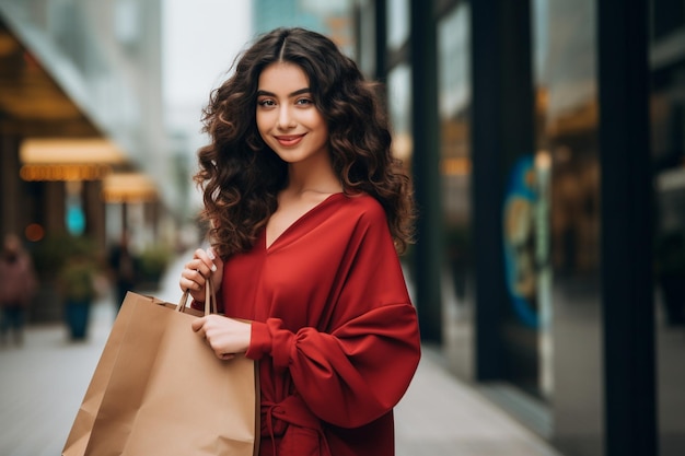 Donna asiatica in tenuta di abito alla moda