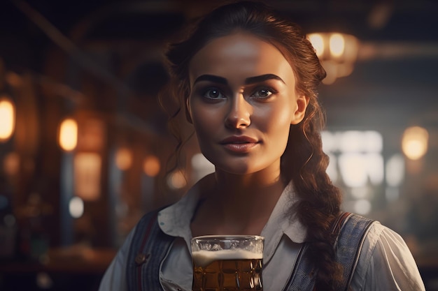 Donna barista birra alcol Barista donna Genera Ai