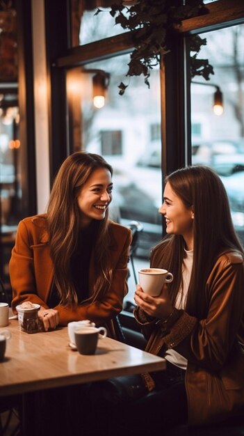 donna beve una tazza di caffè