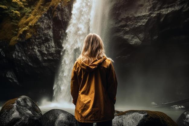 Donna cascata natura Genera Ai