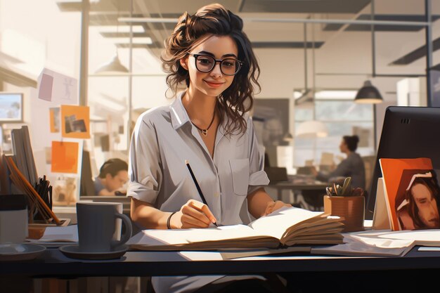 Donna che lavora in un ufficio