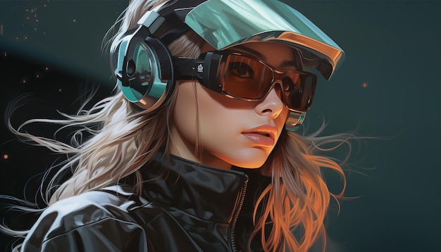 Donna con gli occhiali VR