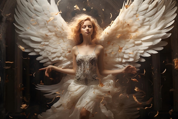 donna con le ali di angelo