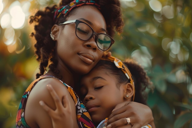 Donna con un bambino in braccio AI generativa