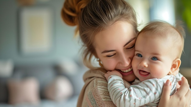 Donna con un bambino tra le braccia