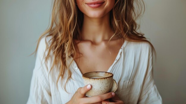 Donna con una tazza di caffè