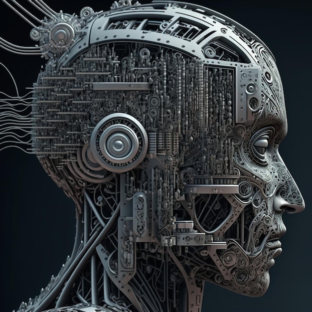 Donna cyborg fantascientifica AI generativa