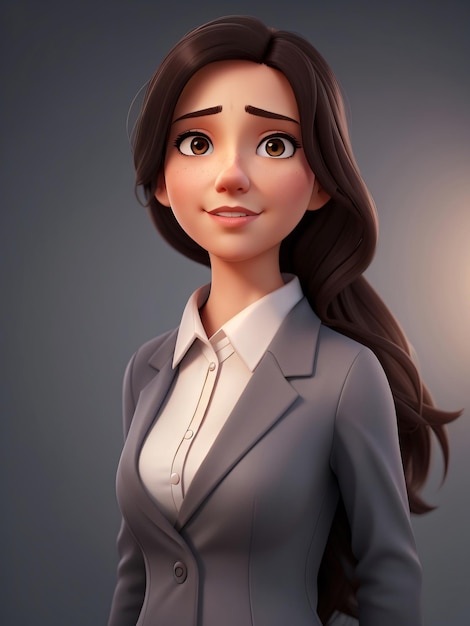 Donna d'affari professionale Un ritratto 2D realistico in pastelli morbidi