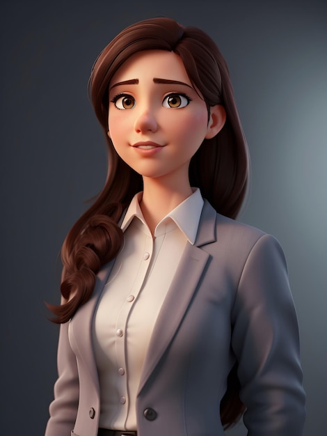 Donna d'affari professionale Un ritratto 2D realistico in pastelli morbidi