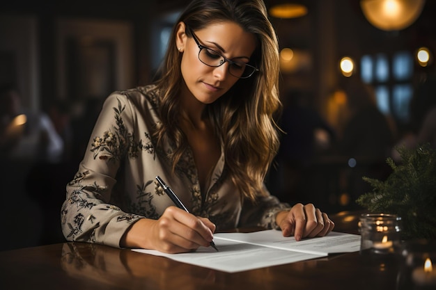 Donna del primo piano che riempie forma di reddito individuale