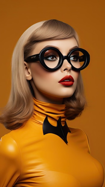 Donna della zucca di Halloween che indossa occhiali