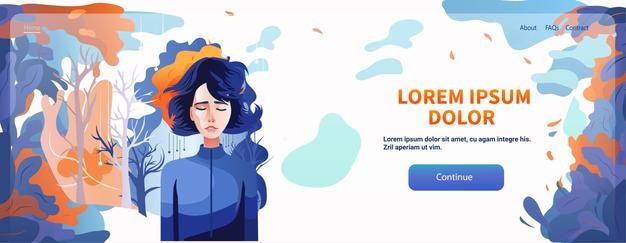 donna depressa ragazza triste che soffre di malattie psicologiche ansia consapevolezza della salute mentale mese concetto orizzontale