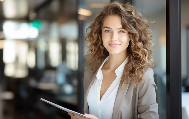 Donna di carriera sicura, di successo e sorridente