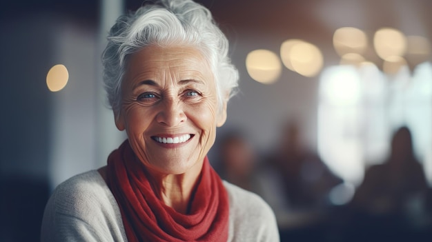 Donna di mezza età matura elegante e sicura sorridente