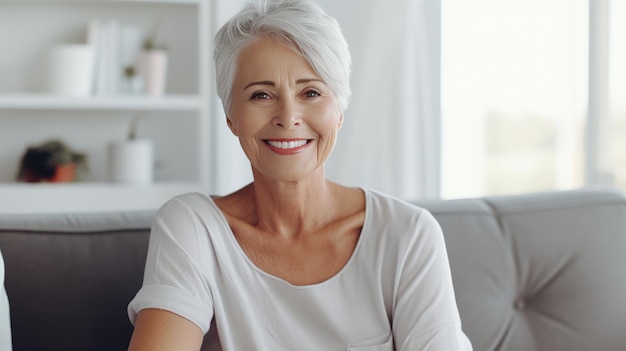 Donna di mezza età matura elegante e sicura sorridente