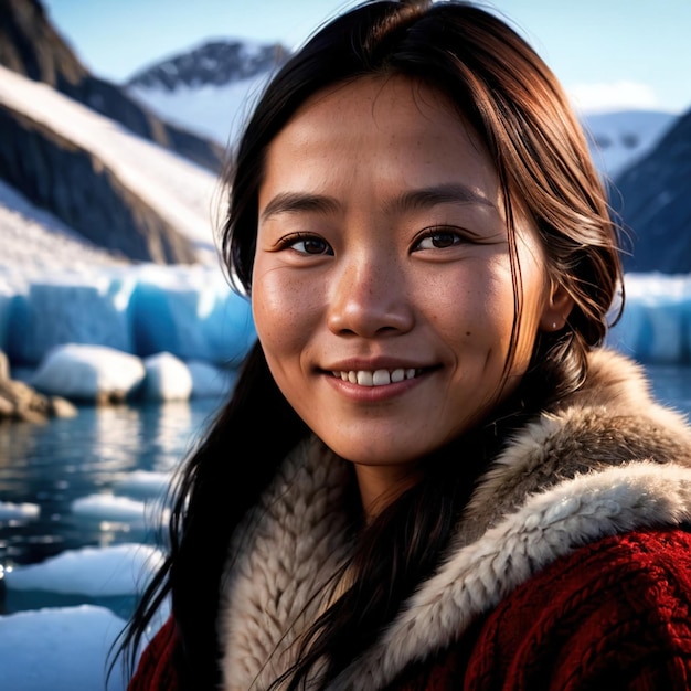 Donna groenlandese della Groenlandia cittadina nazionale tipica