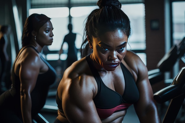 Donna in palestra IA generativa