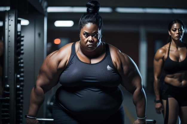 Donna in palestra IA generativa