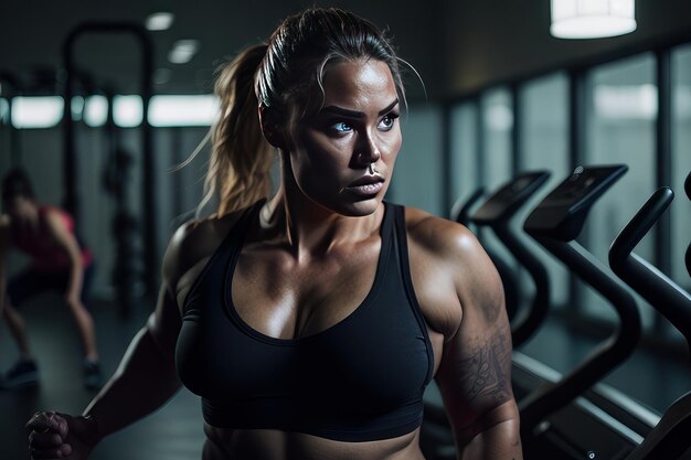 Donna in palestra IA generativa