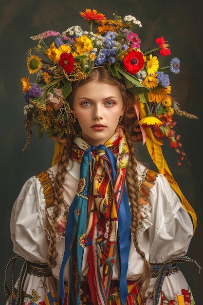 donna in un costume tradizionale ucraino
