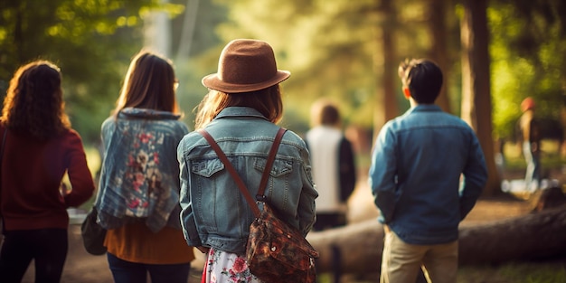 Donna libertà stile di vita estivo natura escursionista turista vacanza avventura viaggiatore persona viaggio zaino a piedi