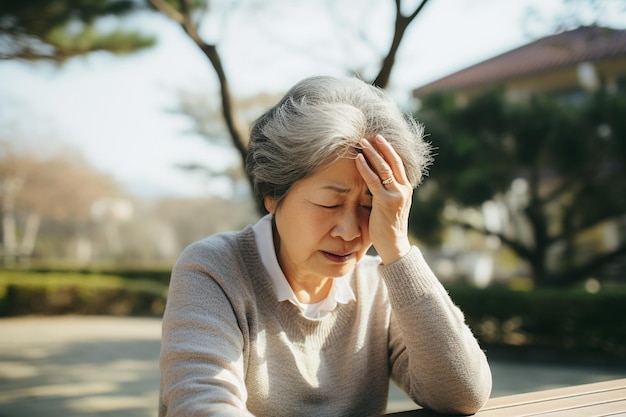 Donna malata che soffre di sintomi della malattia di Alzheimer