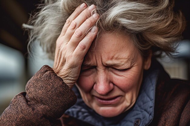 Donna malata che soffre di sintomi della malattia di Alzheimer