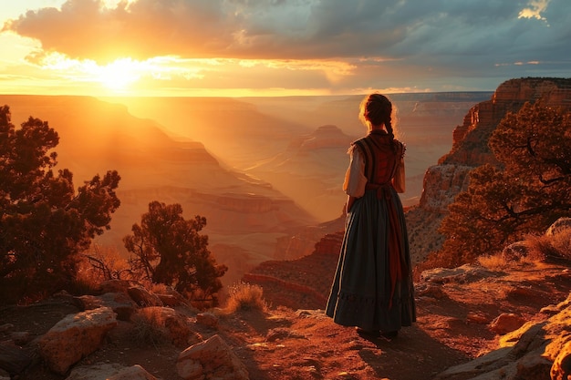 donna nel Grand Canyon